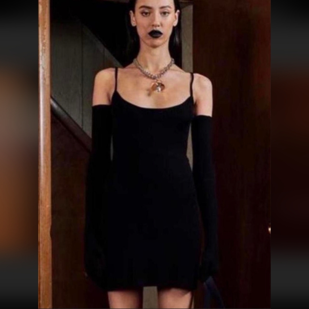 Heaven By Marc Jacobs 90's Knit Mini Dress With Matching Opera Gloves